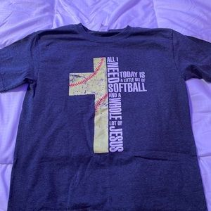 youth medium softball t-shirt slightly worn!